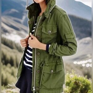 J Crew XXS Green Field Mechanic Military Utility Jacket ~ Outdoor Casual